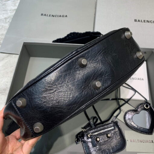 Replica Balenciaga 67130723 Women's Le Cagole Small Shoulder Bag Arena lambskin In Black 4