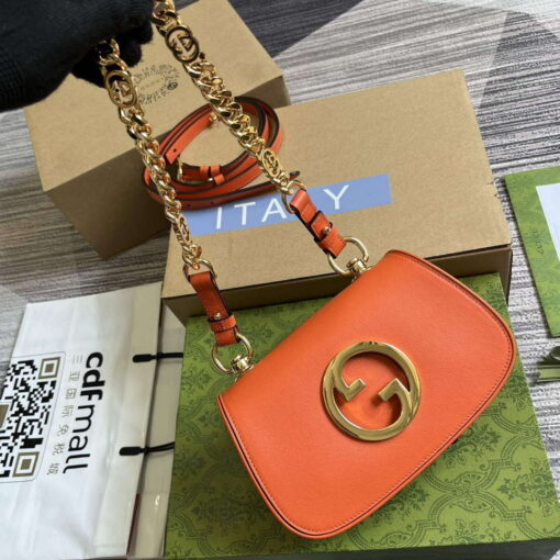 Replica Gucci 724645 Gucci Blondie Mini Shoulder Bag Orange 3