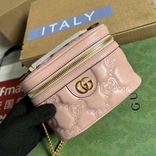 Replica Gucci 723770 GG Matelassé Top Handle Mini Bag Light Pink 3