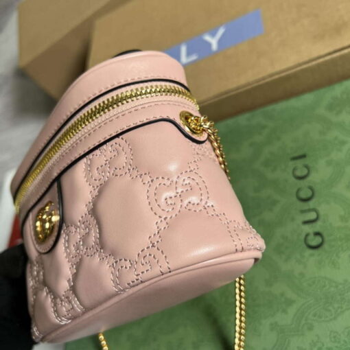 Replica Gucci 723770 GG Matelassé Top Handle Mini Bag Light Pink 6