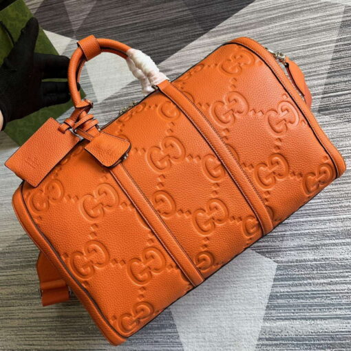 Replica Gucci 725282 Jumbo GG Small Duffle Bag Orange 3