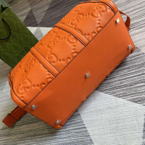 Replica Gucci 725282 Jumbo GG Small Duffle Bag Orange 4