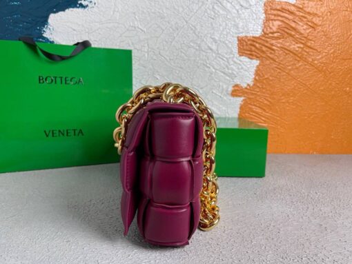 Replica Bottega Veneta BV 20206 Chain Cassette 631421 Wine Red Gold 4