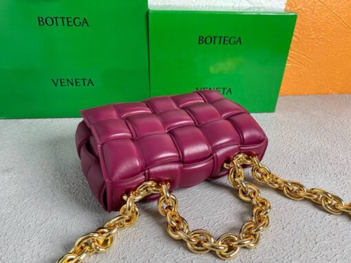 Replica Bottega Veneta BV 20206 Chain Cassette 631421 Wine Red Gold 6