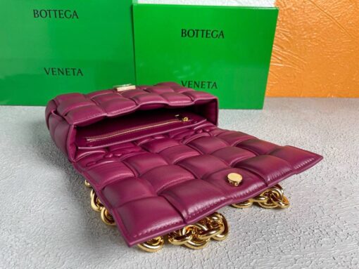 Replica Bottega Veneta BV 20206 Chain Cassette 631421 Wine Red Gold 7