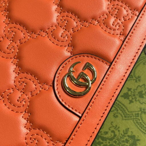 Replica Gucci 723787 GG Matelassé Chain Wallet Orange 4