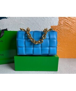 Replica Bottega Veneta BV 20206 Chain Cassette 631421 Sky Blue Gold