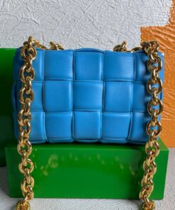 Replica Bottega Veneta BV 20206 Chain Cassette 631421 Sky Blue Gold 2