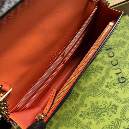 Replica Gucci 723787 GG Matelassé Chain Wallet Orange 8