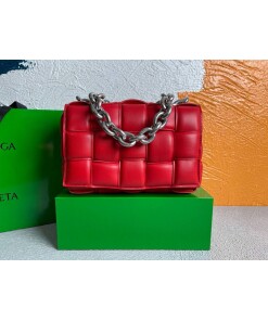 Replica Bottega Veneta BV 20206 Chain Cassette 631421 Red Silver