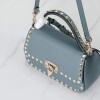 Replica Valentino 2B0I52 Small Rockstud Grainy Calfskin Handbag 2025S Black 10