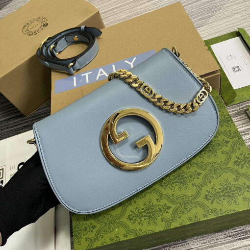 Replica Gucci 699268 Gucci Blondie Shoulder Bag Light blue leather 3