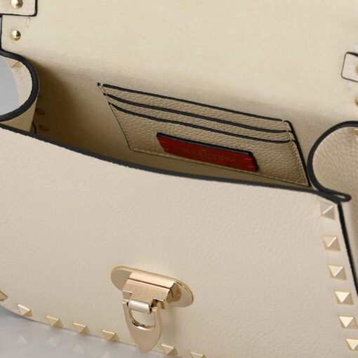 Replica Valentino 2B0I52 Small Rockstud Grainy Calfskin Handbag 2025S Beige 2