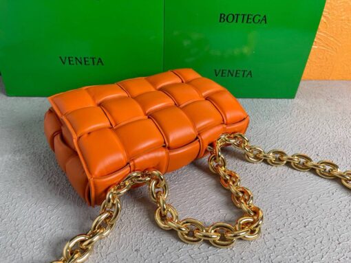 Replica Bottega Veneta BV 20206 Chain Cassette 631421 Oragne Gold 6