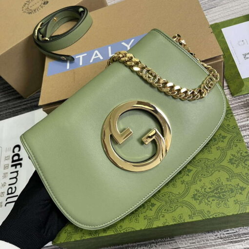 Replica Gucci 699268 Gucci Blondie Shoulder Bag Light green leather 3