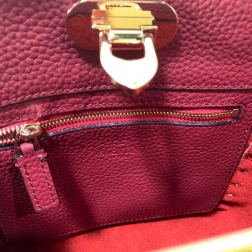 Replica Valentino 2B0C17V Mini Rockstud Grainy Calfskin Hobo Bag 50029 Wine Red 7