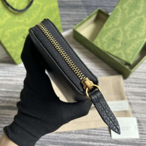 Replica Gucci 750458 Zip wallet with Interlocking G python bow Black 2