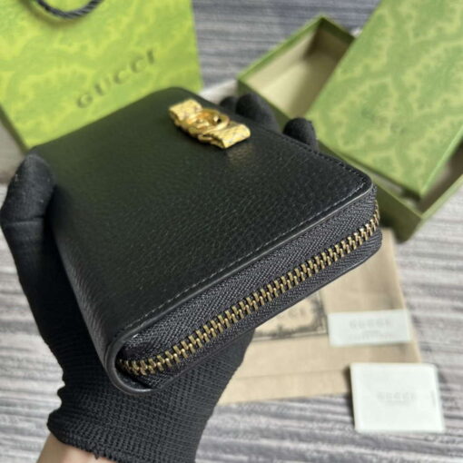 Replica Gucci 750458 Zip wallet with Interlocking G python bow Black 4