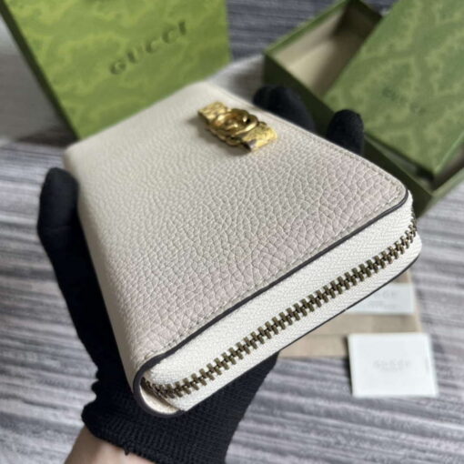 Replica Gucci 750458 Zip wallet with Interlocking G python bow White 5