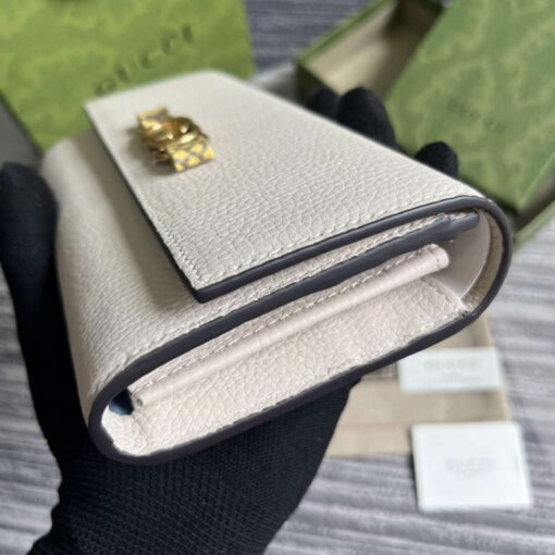 Replica Gucci 750461 Wallet With Interlocking G Python Bow White 4