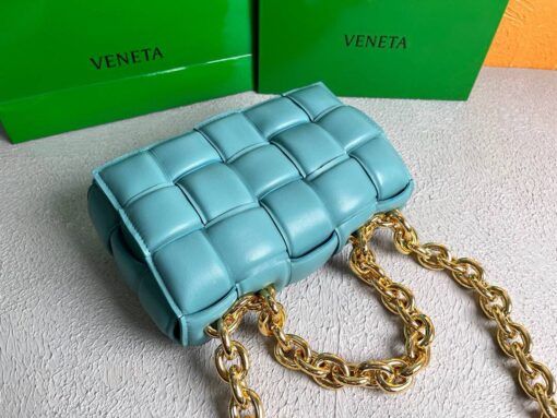 Replica Bottega Veneta BV 20206 Chain Cassette 631421 Light Blue Gold 6