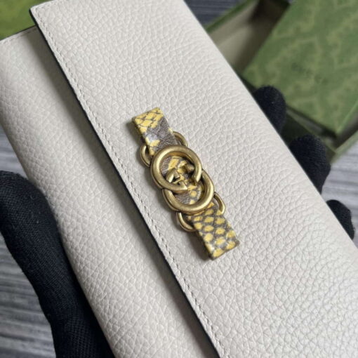 Replica Gucci 750461 Wallet With Interlocking G Python Bow White 5