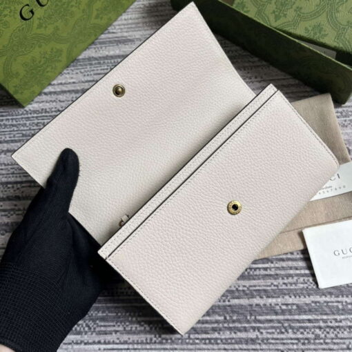 Replica Gucci 750461 Wallet With Interlocking G Python Bow White 6