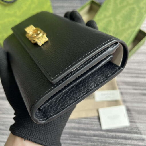 Replica Gucci 750461 Wallet With Interlocking G Python Bow Black 4