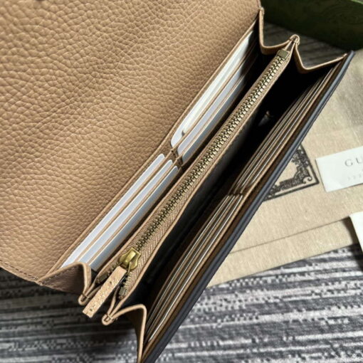 Replica Gucci 750461 Wallet With Interlocking G Python Bow Rose beige 8