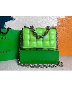 Replica Bottega Veneta BV 20206 Chain Cassette 631421 Grass green Silver