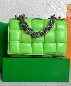 Replica Bottega Veneta BV 20206 Chain Cassette 631421 Grass green Silver 2