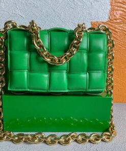 Replica Bottega Veneta BV 20206 Chain Cassette 631421 Grass Green Gold 2