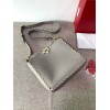 Replica Valentino 2B0C17 Rockstud Grainy Calfskin Hobo Bag 50031S Light Pink 9