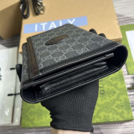 Replica Gucci 724358 GG Top Handle Wallet Black 3