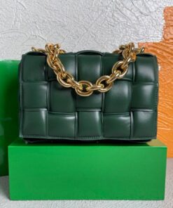 Replica Bottega Veneta BV 20206 Chain Cassette 631421 Dark Green Gold