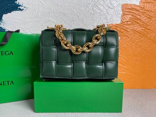 Replica Bottega Veneta BV 20206 Chain Cassette 631421 Dark Green Gold