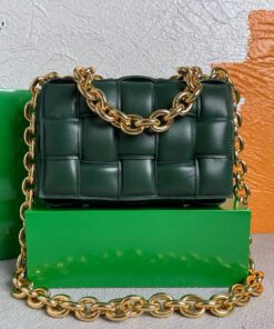 Replica Bottega Veneta BV 20206 Chain Cassette 631421 Dark Green Gold 2