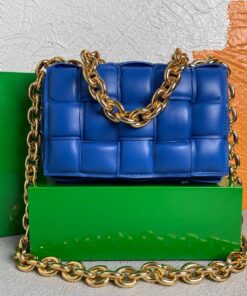 Replica Bottega Veneta BV 20206 Chain Cassette 631421 Cobalt Gold 2