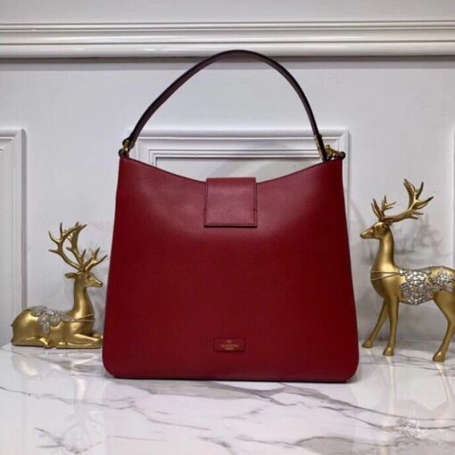 Replica Valentino 50027 Vsling Grainy Calfskin Hobo Bag Red 2