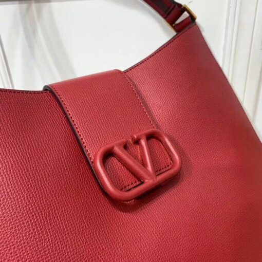 Replica Valentino 50027 Vsling Grainy Calfskin Hobo Bag Red 5