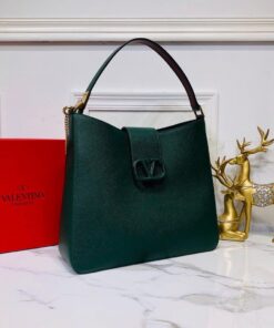 Replica Valentino 50027 Vsling Grainy Calfskin Hobo Bag Green