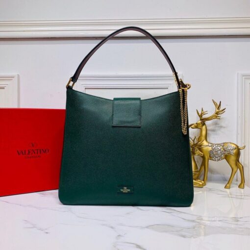 Replica Valentino 50027 Vsling Grainy Calfskin Hobo Bag Green 2