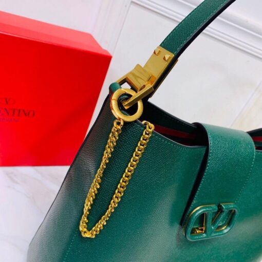 Replica Valentino 50027 Vsling Grainy Calfskin Hobo Bag Green 5