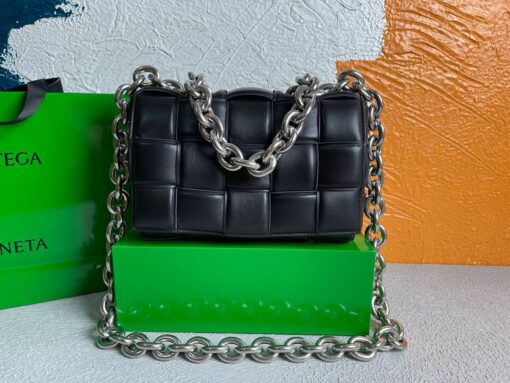 Replica Bottega Veneta BV 20206 Chain Cassette 631421 Black Silver 2