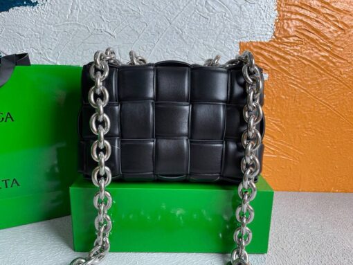 Replica Bottega Veneta BV 20206 Chain Cassette 631421 Black Silver 3