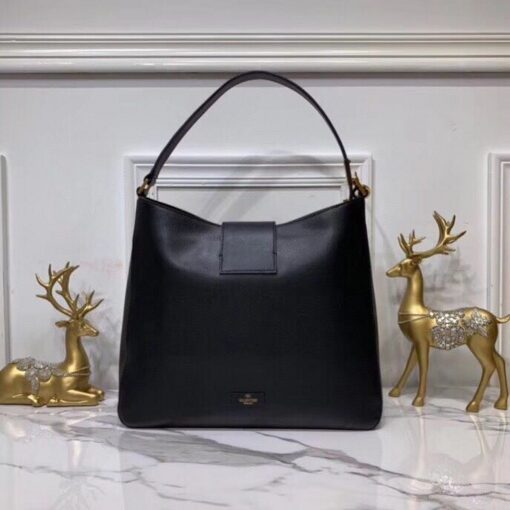 Replica Valentino 50027 Vsling Grainy Calfskin Hobo Bag Black 2