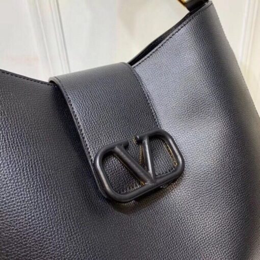 Replica Valentino 50027 Vsling Grainy Calfskin Hobo Bag Black 5