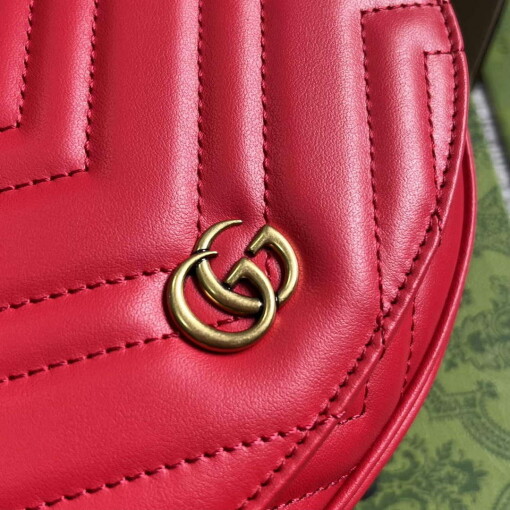 Replica Gucci 746431 GG Marmont Matelassé Chain Mini Bag Red 4