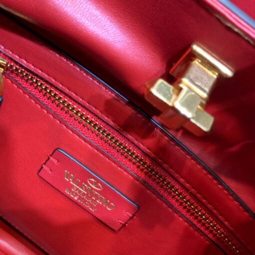 Replica Valentino 2021 Roman Stud The Handle Bag In Nappa 0097L Red 7