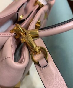 Replica Valentino 2021 Roman Stud The Handle Bag In Nappa 0097L Nude 2